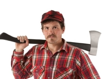 Man dressed as lumberjack for Halloween
