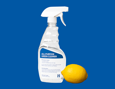 household spray bottle and lemon
