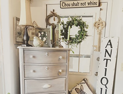 antique dresser and other items