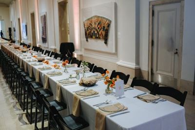 Table setting at a wedding