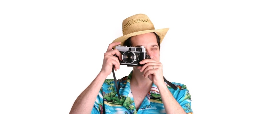 Person dressed as tourist for Halloween
