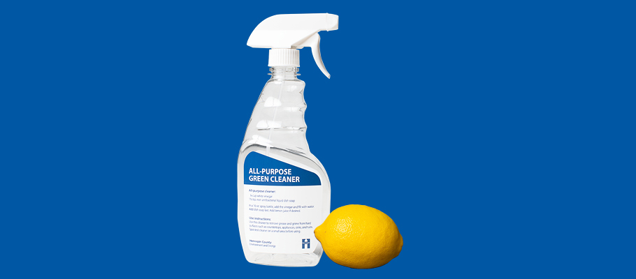 household spray bottle and lemon