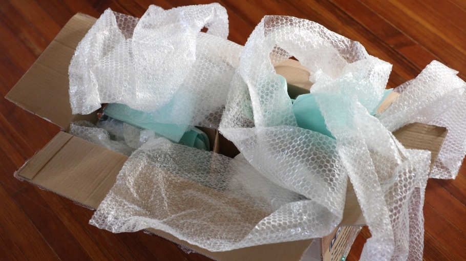 Bubble wrap in a cardboard box