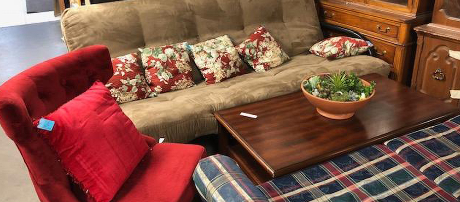 Couch and chair and coffee table