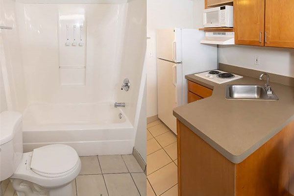 University Inn bathroom