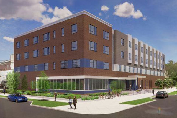 sketch of the new simpson building